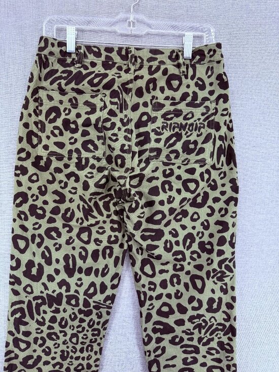 Rip N Dip Other - RIPNDIP Spotted Olive Twill Chino Pants Mens 30x25 Cheetah Y2K Sold Out RARE